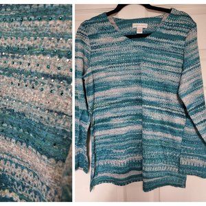 Medium shirt with small sequins 3/4 sleeves